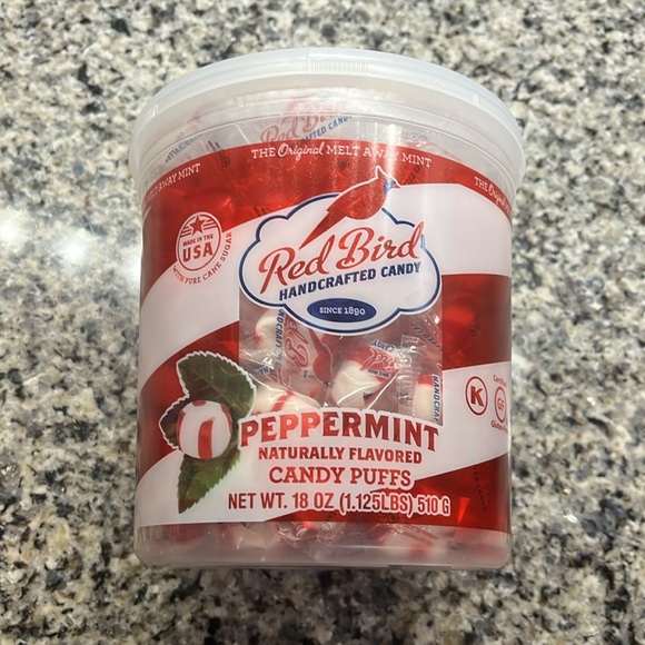 Red Bird Handcrafted Melt Away Mints Peppermint 18oz Tub Made in USA Gluten Free - Picture 2 of 8